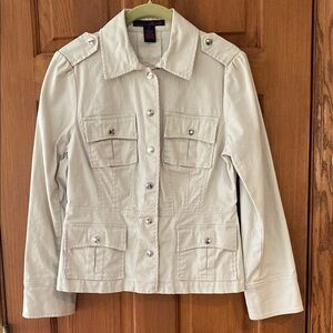 Willi Smith Cream Utility Jacket with Epaulettes size 4